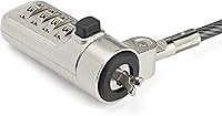 Vista 2 de Candado de cable para laptop de 6.5 pies, cerradura de cable de seguridad antirrobo con combinación de 4 dígitos para computadora portátil