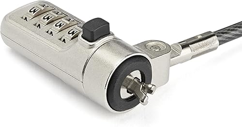 Miniatura 2 de Candado de cable para laptop de 6.5 pies, cerradura de cable de seguridad antirrobo con combinación de 4 dígitos para computadora portátil con