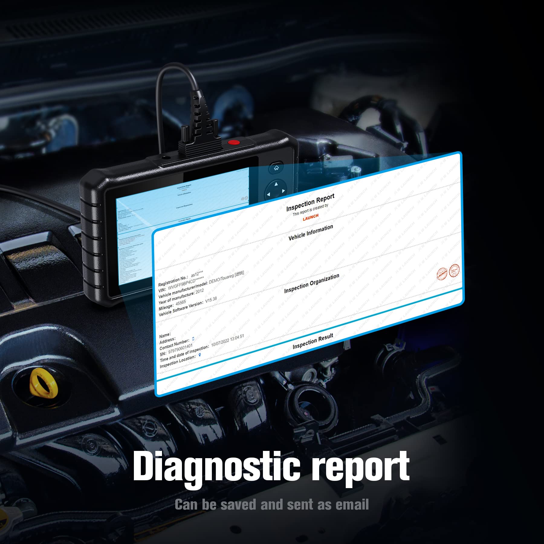LAUNCH Europe CRP 349 diagnostyka półprofesjonalna & skaner OBD II, wsparcie ponad 75 marek samochodów i 28 funkcji serwisowych, Android 7, Odpowietrzanie układu chłodzenia; Bilans mocy silnika