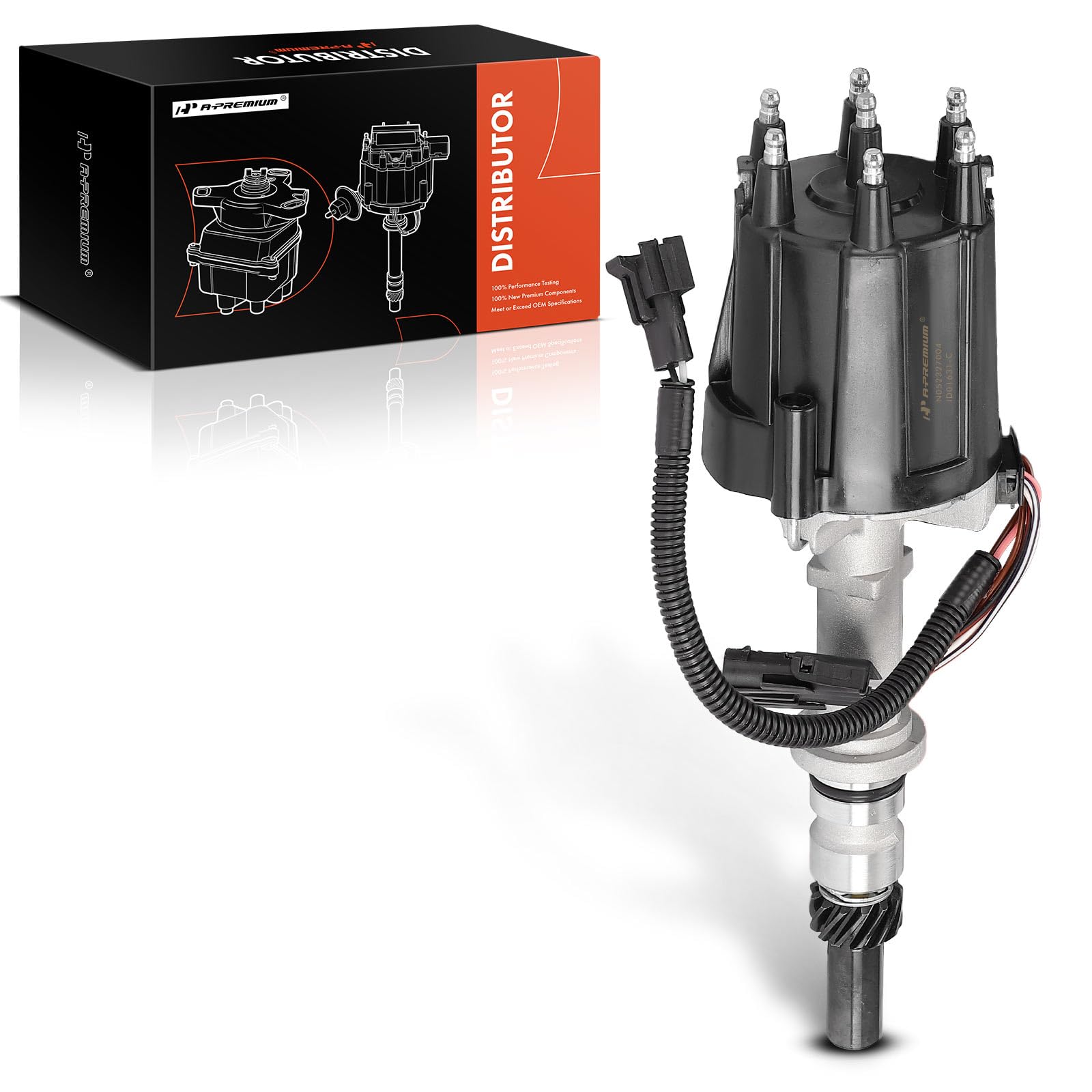 A-PremiumIgnition Distributor with Cap and Rotor Compatible with Jeep Cherokee, Comanche, Wagoneer & Chevrolet Camaro, S10 & Buick Century & GMC S15 & Isuzu Pickup & Oldsmobile Omega & Pontiac 6000