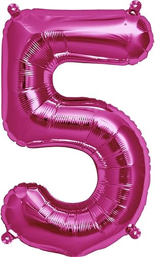 Miniatura 7 de Northstar 00443 Número 1 Globo de foil Mylar, 16," Magenta