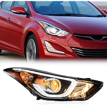 TODO Headlights with LED DRL Assembly Compatible with 2014 2015 2016 Hyundai Elantra Sport Limited Head Light with LED Side Marker Light Replacement 92102-3Y510, Passenger Right Side