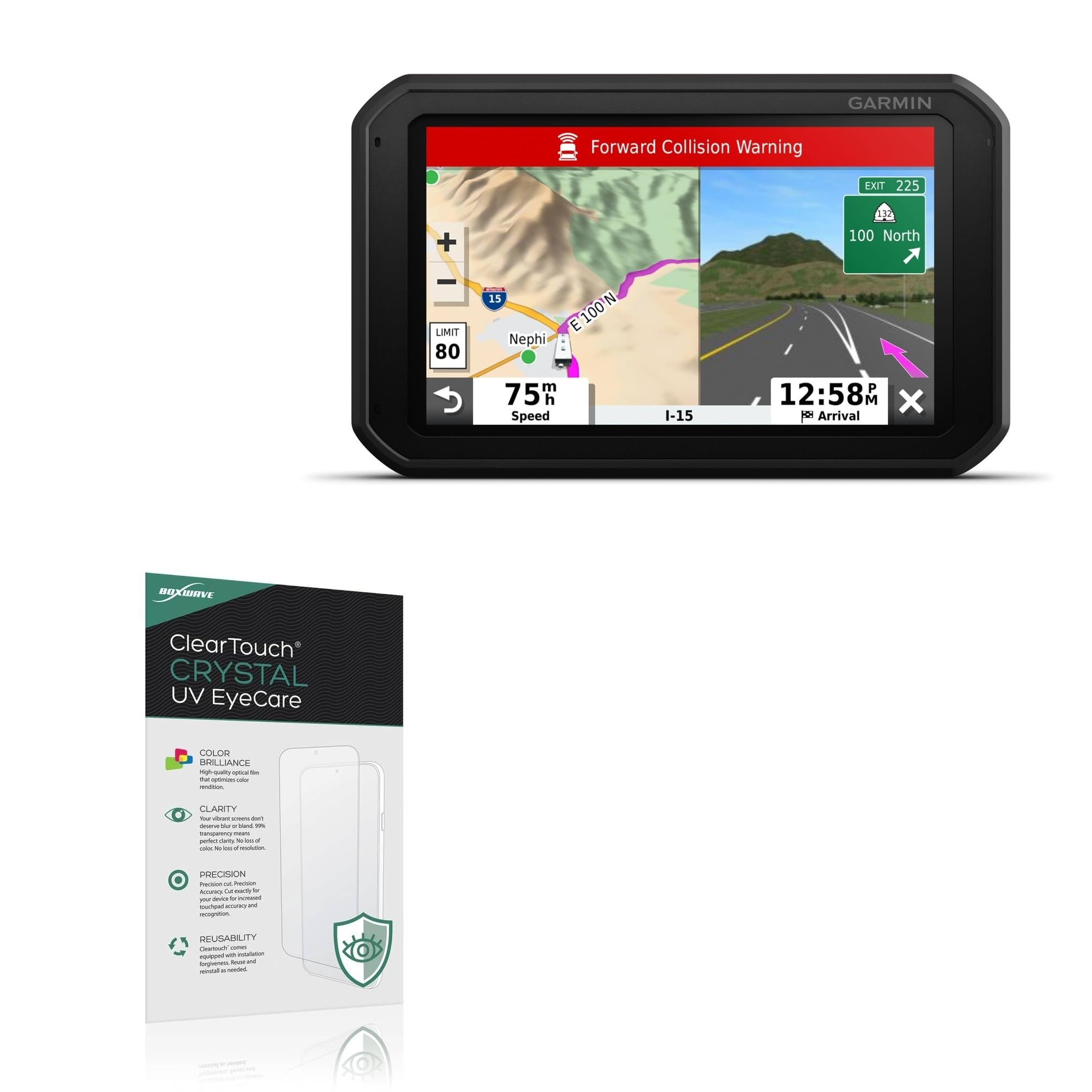 BoxWave Screen Protector Compatible With Garmin RV 785 - ClearTouch Crystal Anti-UV EyeCare (2-Pack), Filters out Harmful Blue Light Reduce Fatigue