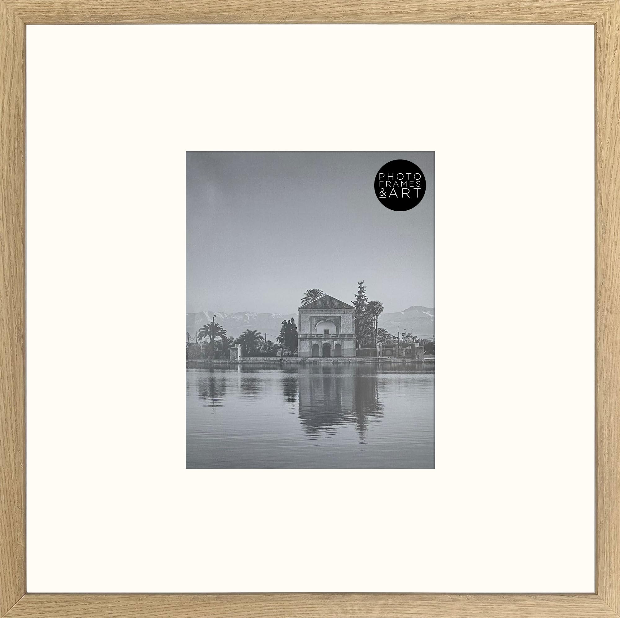 Pf+A Oak Effect Real Wood Large Square Frame For 10X8 Photo - 18X18 For 10X8inch Hartland Picture Frame / 18X18 For 10X8 Frame