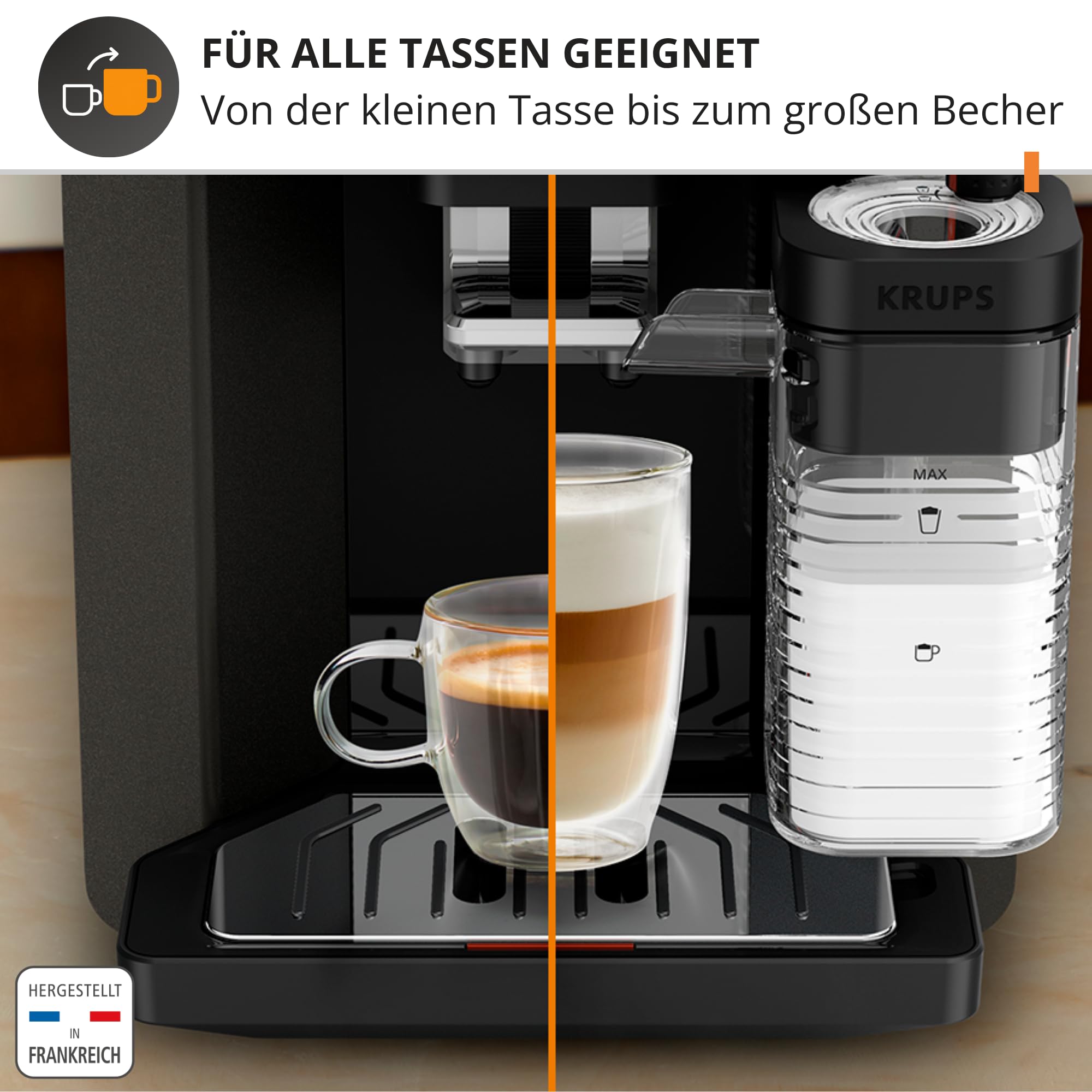 KRUPS Sensation Milk Kaffeevollautomat EA912E, 6 Kaffee & Milchgetränke, Milch Maestro Technologie
