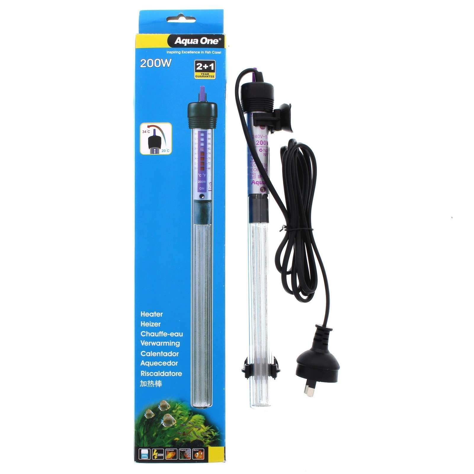 aqua one glass heater 200w