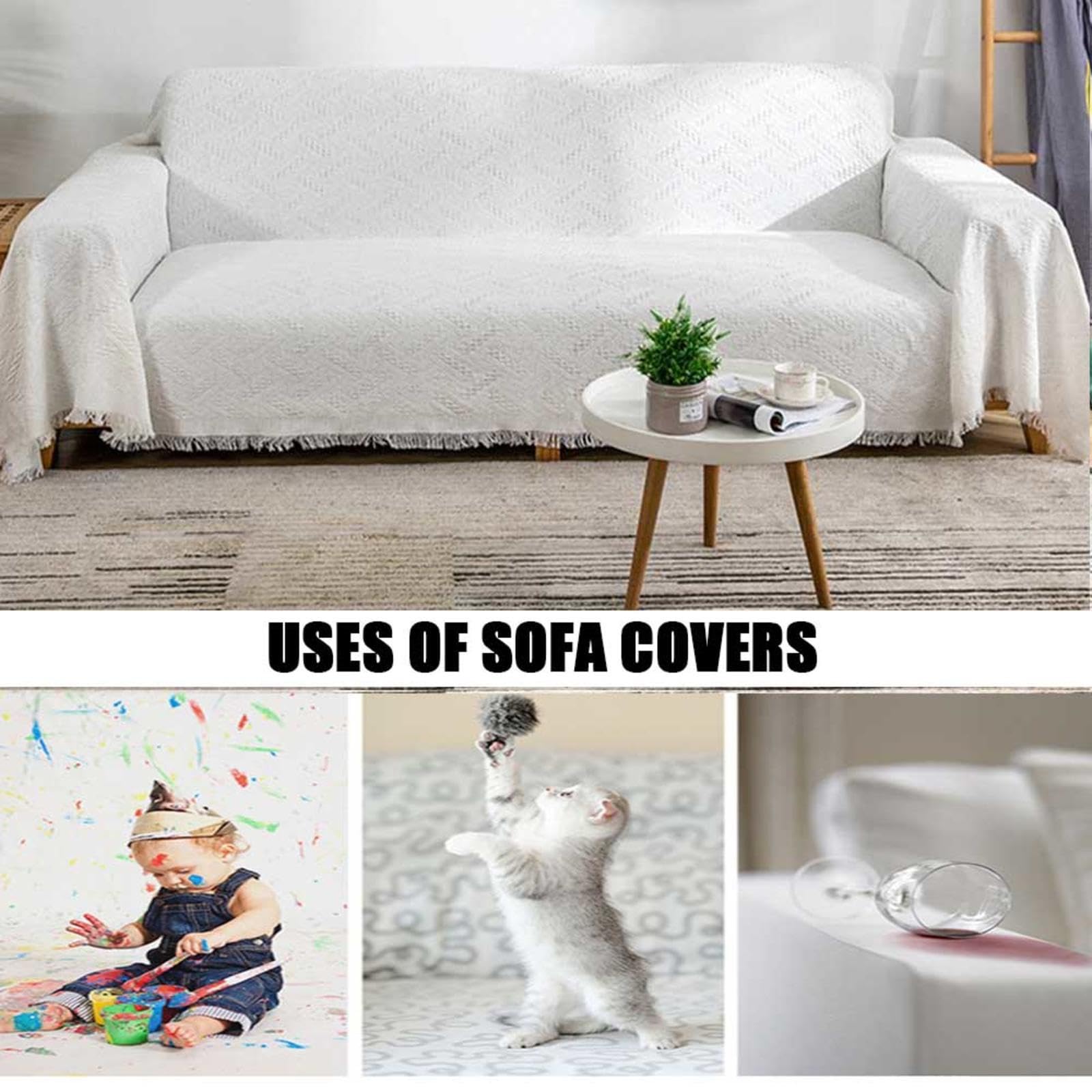 Canapé Couverture Housse de Canapé Imperméable Anti-fouling Anti-dérapant Canapé Protection Chien Scratch Protection Cat Multi-usages Couvre canapé,E-230x340cm
