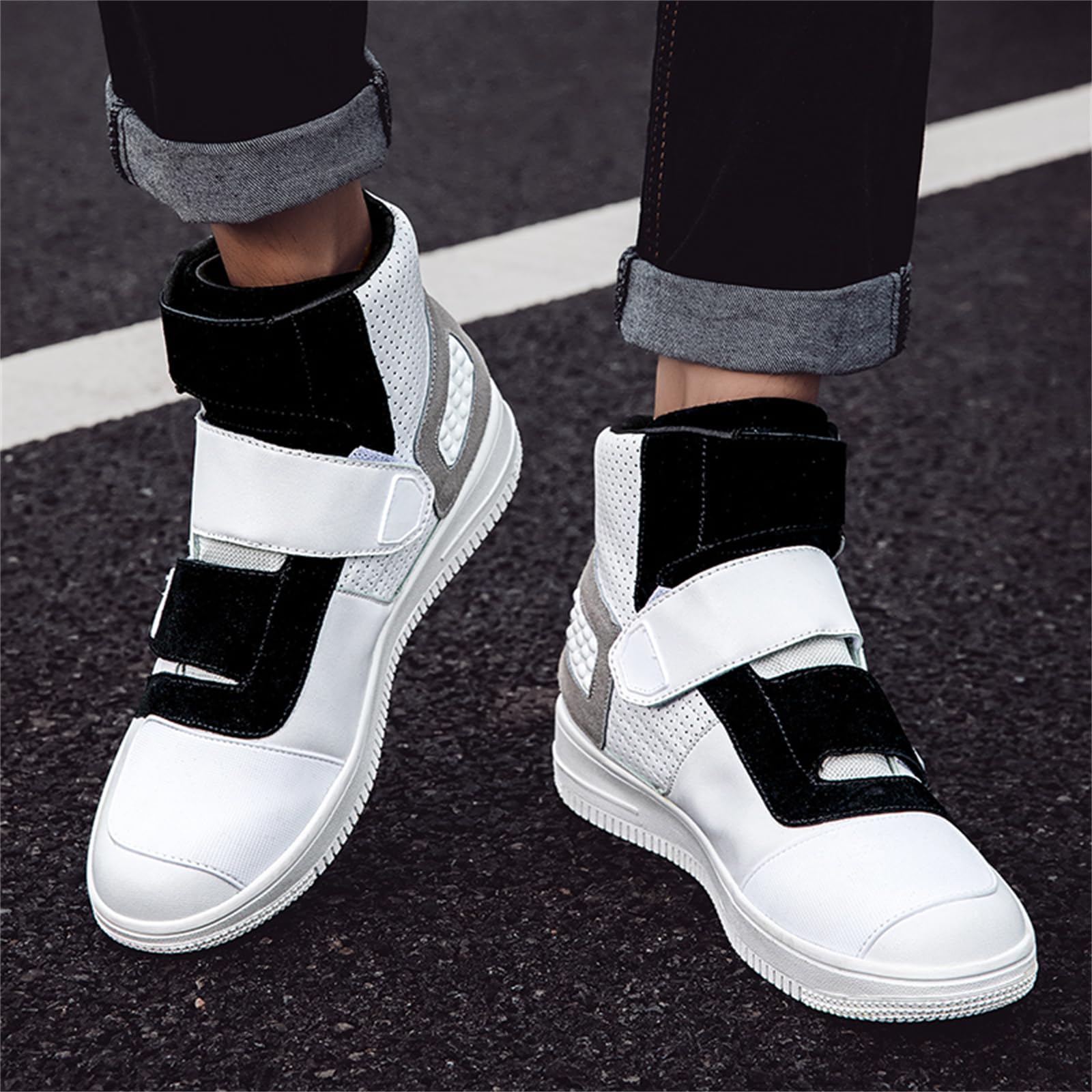 Scarpe da Moto da Uomo Stivali da Moto da Strada Leggeri Fibbia Antiscivolo con Supporto per Caviglia Scarpe da Equitazione da Motocross