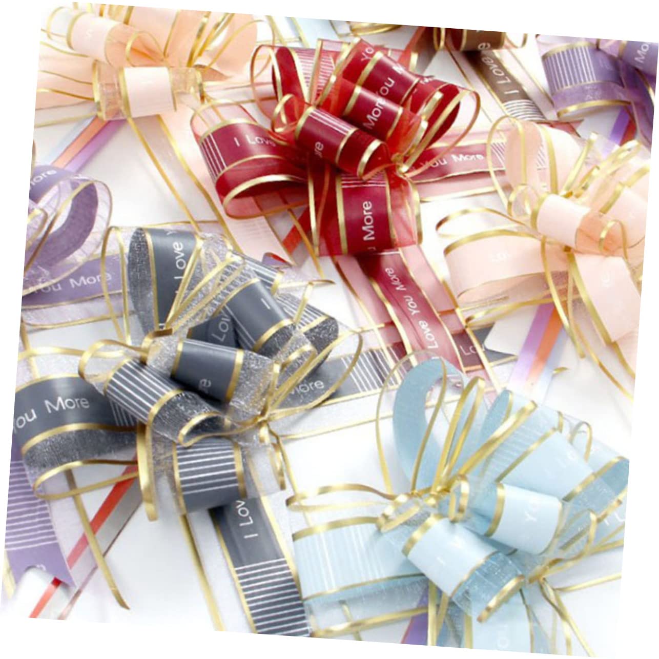 60 Pièces Art Latte Cadeau Noeud Tiré Tirer des Arcs Ruban Noeud Cadeau Gros Noeuds Rouges pour Les Arc De Voiture De Mariage Fil De Neige Couronne Fleurs
