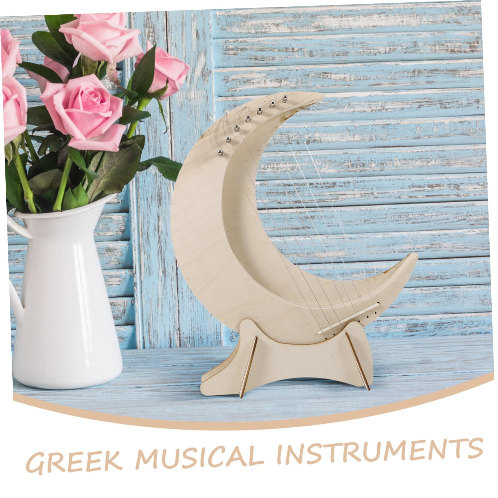 ibasenice Handheld Lyre Harp 7-string Harp Instrument for Adults String Instrument