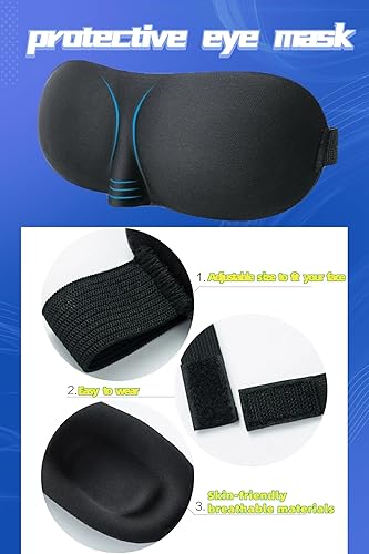 Miniatura 8 de Portable Ultimate Comfort Set for Plane Tavel Camp Office Work,Includes 2 Inflatable Travel Pillows,Foot Rest Hammock,Eye Mask & Ear Plugs as