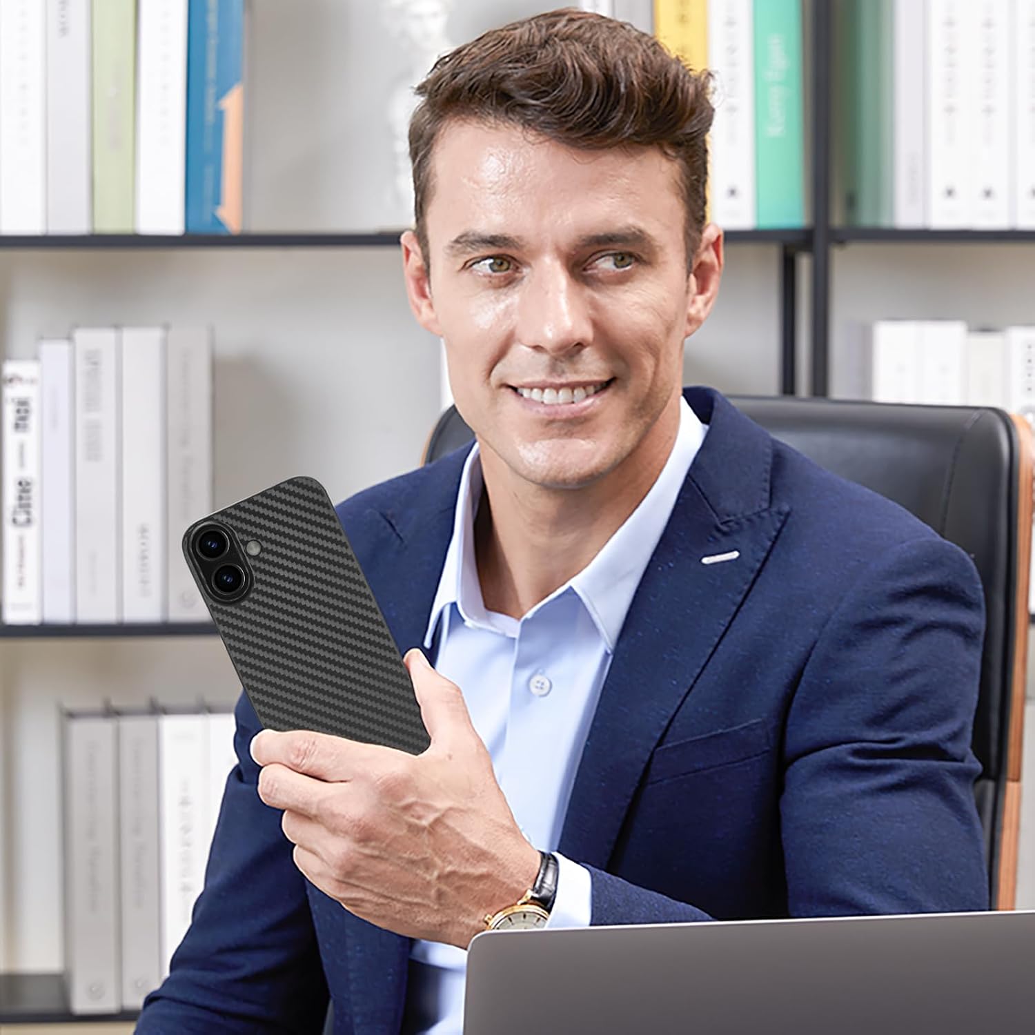 memumi Ultra Thin Case for iPhone 17 0.3 mm [No-Case Feeling] Carbon Fiber Pattern Matter Compatible with iPhone 17 Slim Cover with Minimalist and Lightweight Design, Black - Image 7