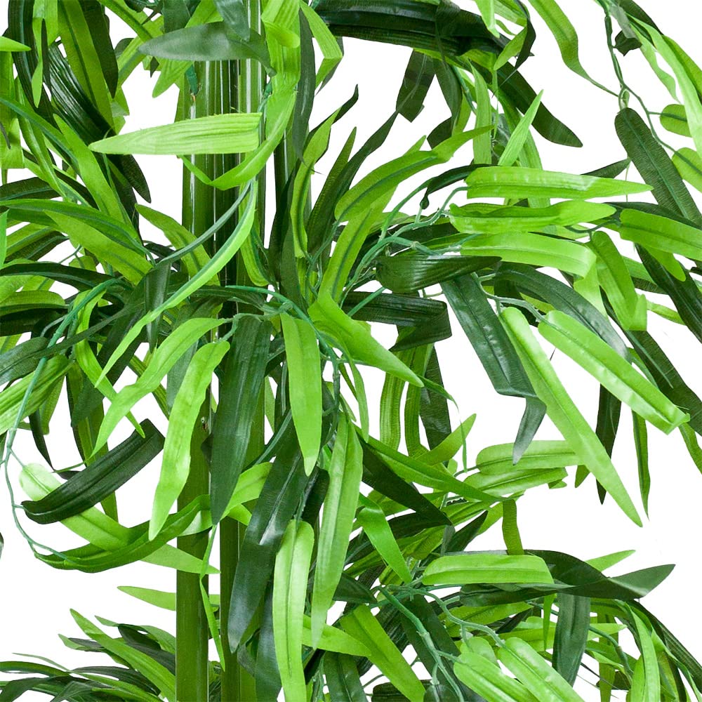 Bambou Plante Arbre Artificielle Artificiel Plastique 140cm avec Un Réel Tronc de Bois Domaine Interne Decovego
