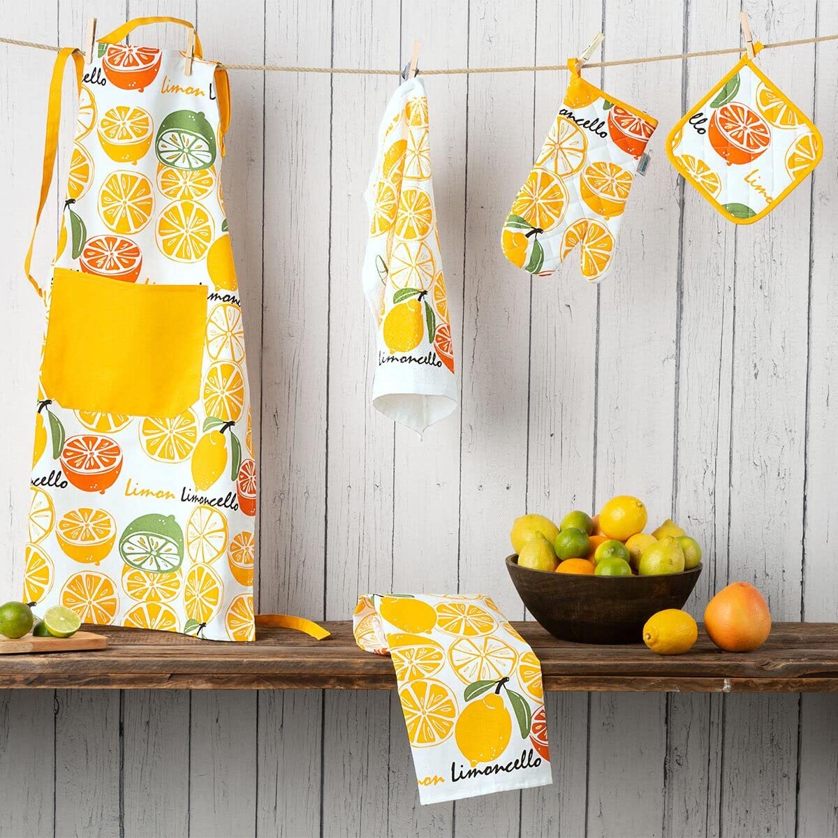 Kracht Küchen Textilien Limoncello Frottier Küchentuch 50x50 cm gelb 3er Pack