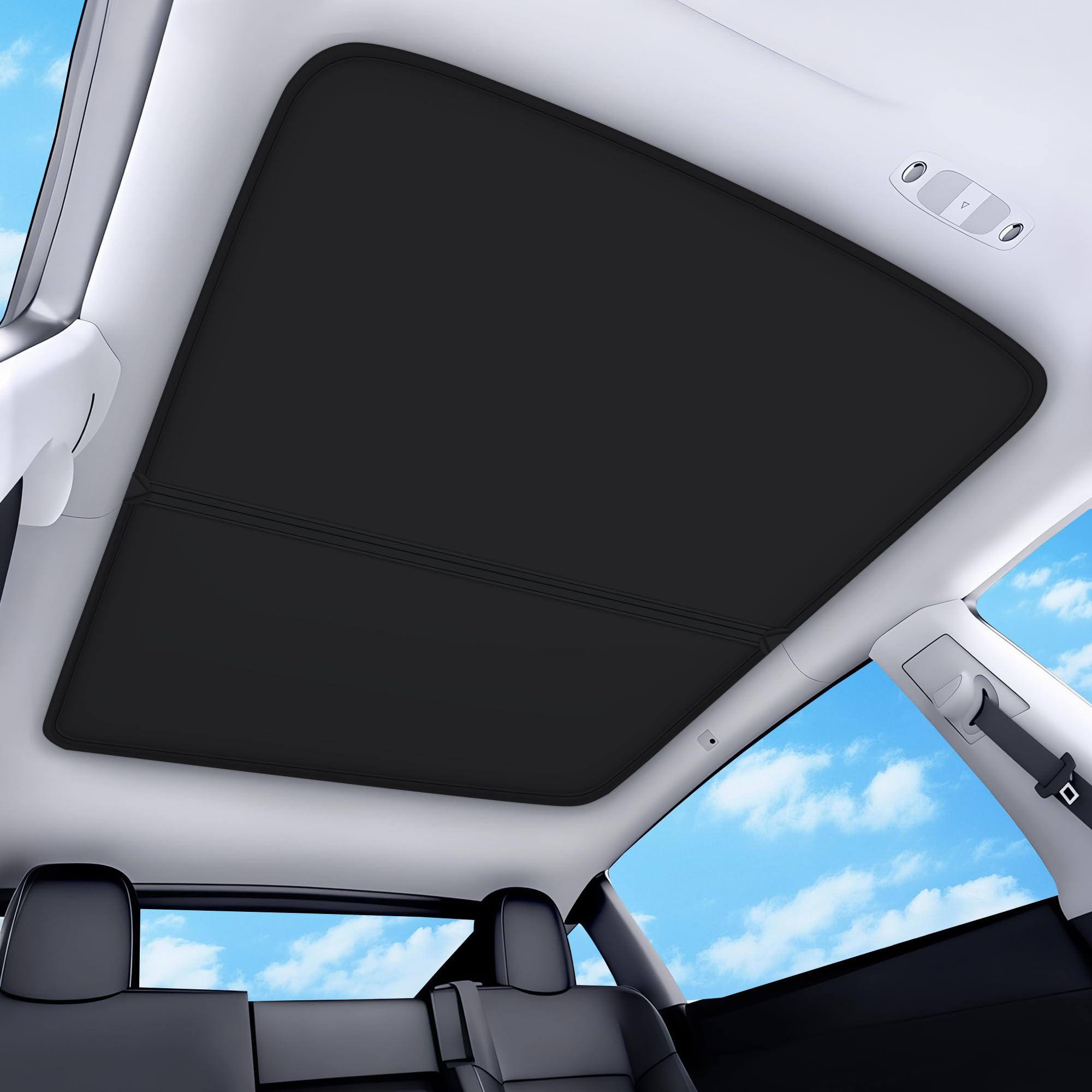 Photo 1 of ***MISSING PARTS***
QINQINTU 2026 Upgraded for Tesla Model Y Accessories Sunshade Roof [No Sag, Ice-Crystal Cooling Coatings] Heat Insulation Glass Roof Sun Shade for Tesla Model Y Accessories 2020-2024 Black