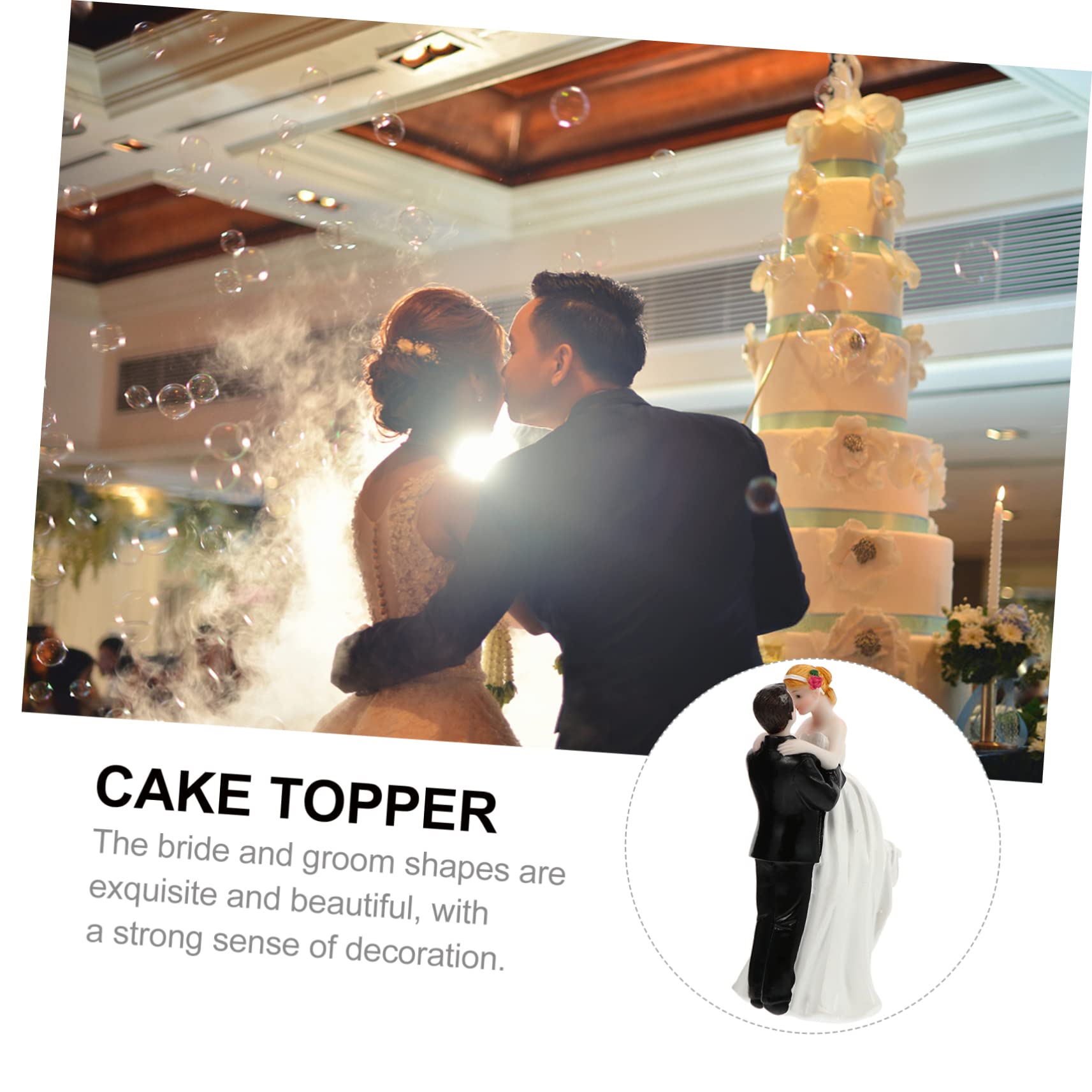 BESTonZON 2stücke Hochzeitsdekoration Kuchen Topper Aus Resin Kreative Tortenfigur Für Hochzeitsfeiern Wiederverwendbar Für Festliche Anlässe Und Romantische Dekorationen