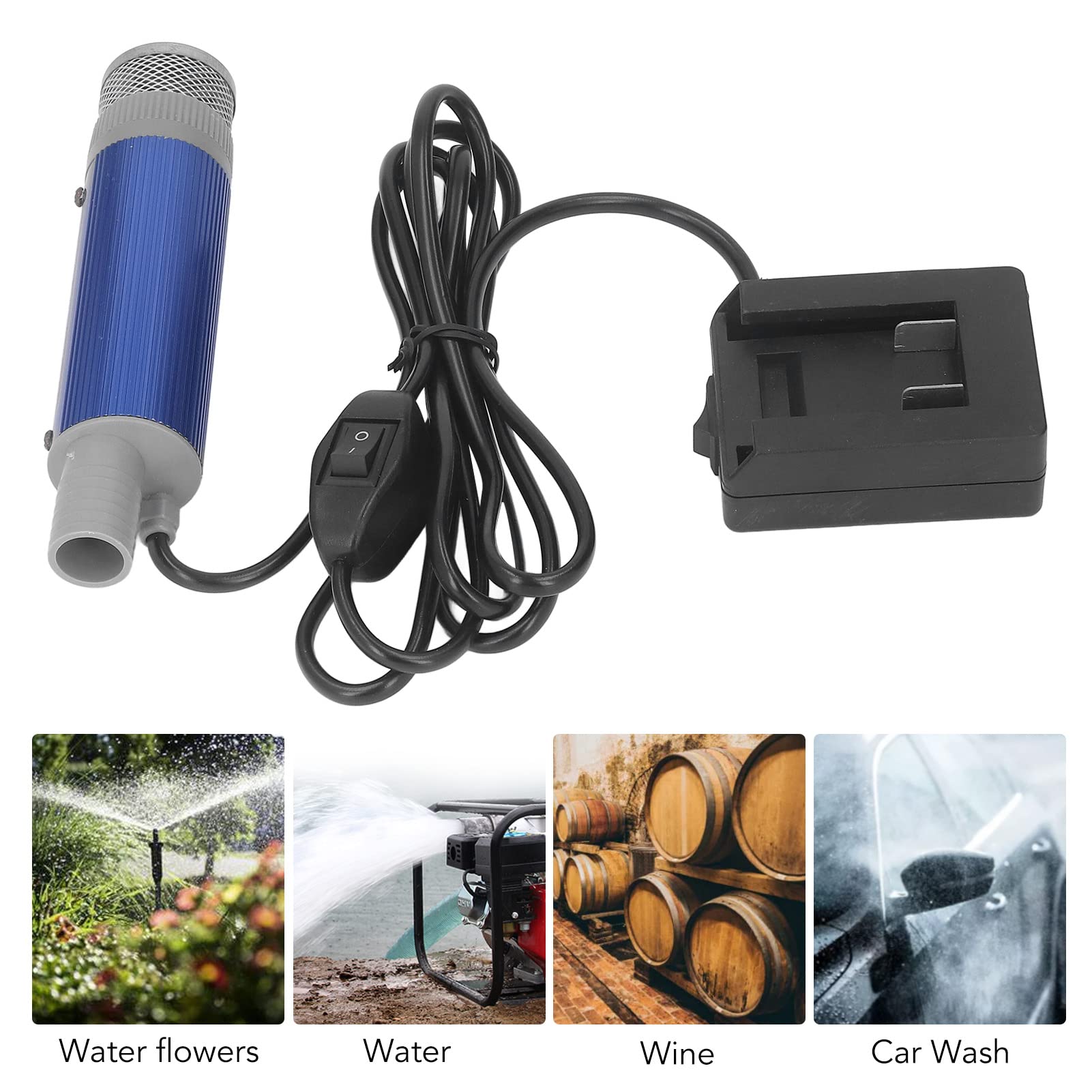 Deosdum Electric Submersible Pump Stainless Steel Good Sealing Mini Portable Water Oil Pump with Filter 12V