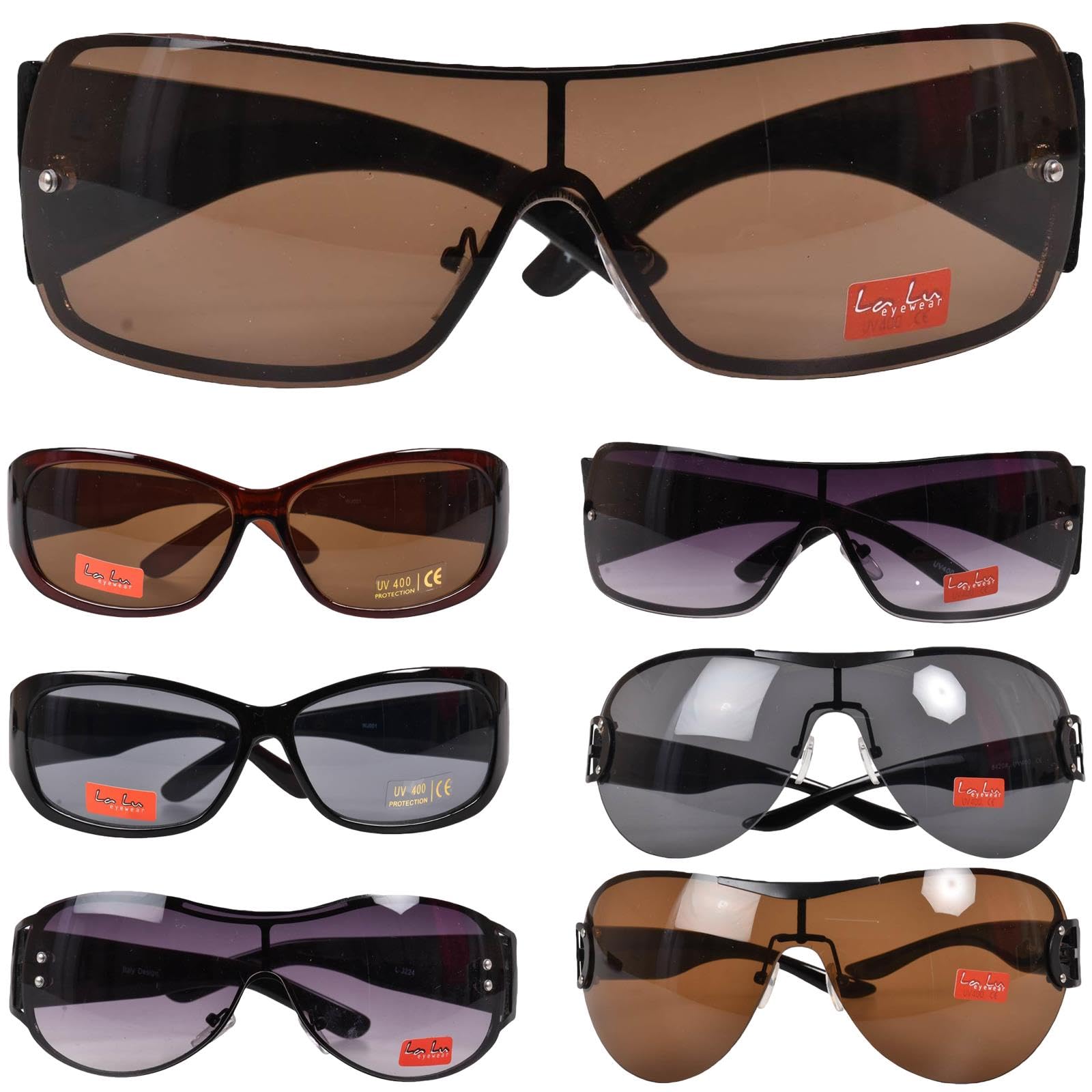 True Face Sunglasses Classic Style Retro Sun Shades Eye Glasses UV400 Protection Women Golf Cycling Sports Fishing Travel Assorted - 3 Pack
