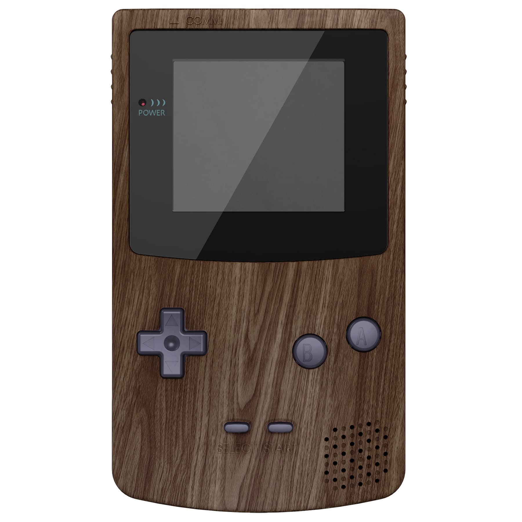 eXtremeRate Coque de Remplacement avec Boutons pour GBC Gameboy Color, Compatible avec GBC OSD IPS & Regular IPS & Standard LCD, Console et Écran Non Inclus-Grain de Bois