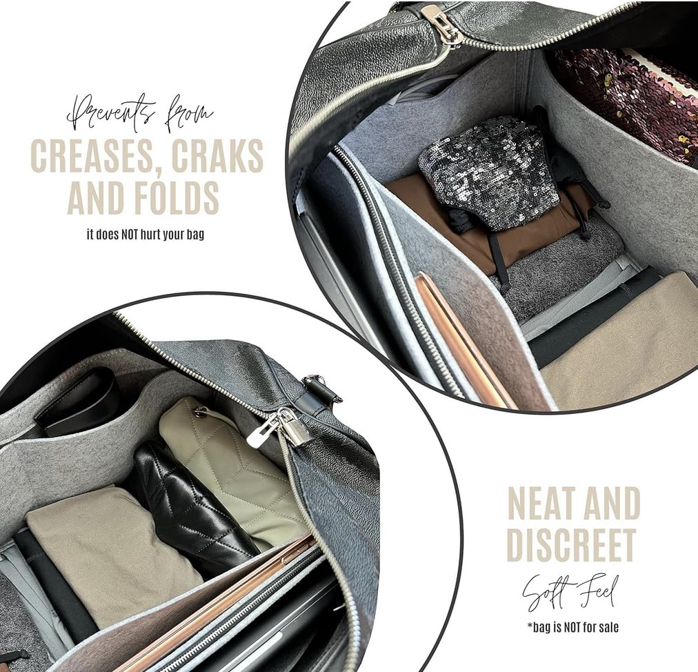 Divitize Premium Organisateur de Sac compatible avec Keepall 25/35/45/50/55/60/City — Feutre Doux, Fond Renforcé, Couverture Totale, +24 Couleurs (Sienna, for Keepall 60)
