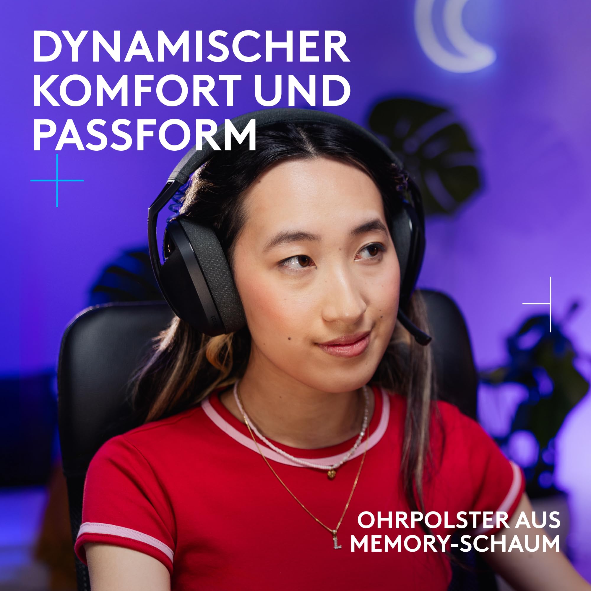 Logitech G G321 Lightspeed kabelloses Bluetooth-Gaming-Headset, dynamischer Komfort und Passform, 16-kHz-Schwingmikrofon, über 20 Std. Akkulaufzeit, PC, PS4, PS5, Nintendo Switch, Mobilgerät – Schwarz
