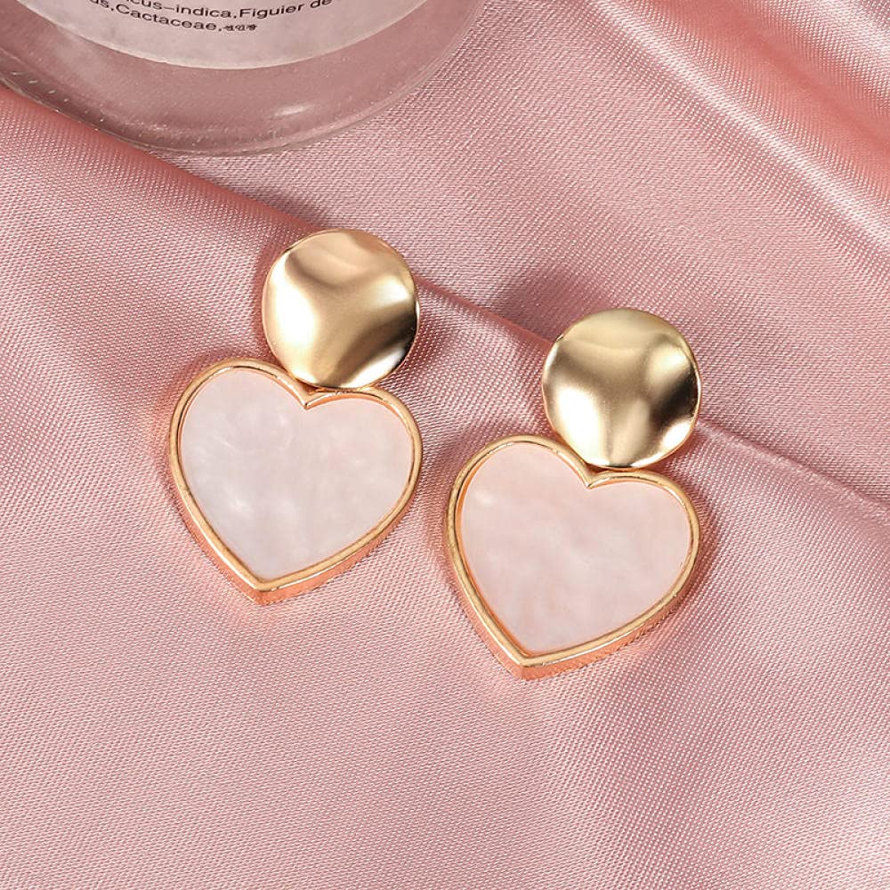 XAOQW Fashion earrings round gold geometric pendant earrings women black acrylic earrings trendy jewelry gifts