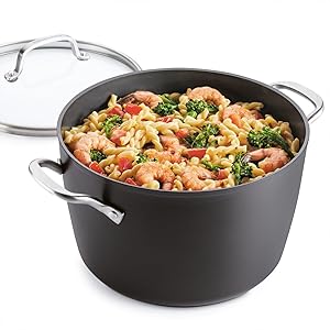 KitchenAid Hard Anodized Induction Nonstick Stock Pot/Stockpot with Lid, 8 Quart, Matte Black