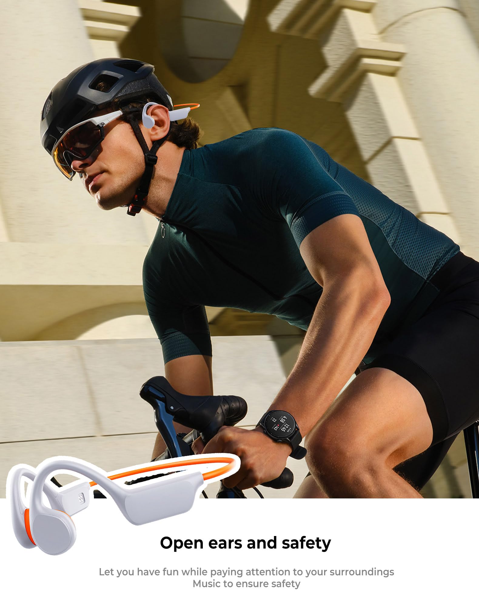 Natacion Auriculares Conduccion Osea, IPX8 Auriculares oseos Para Nadar Bluetooth 5.3 Auriculares Piscina Con memoria de 32GB auriculares conduccion osea natacion, función de reproductor MP3 (Blanco)