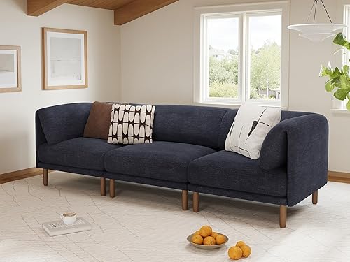 Miniatura 27 de CUGOAO Sofá modular modular, 3 asientos en forma de L, moderno sofá modular de mediados de siglo, sofá modular de asiento profundo, cómodos sofás de