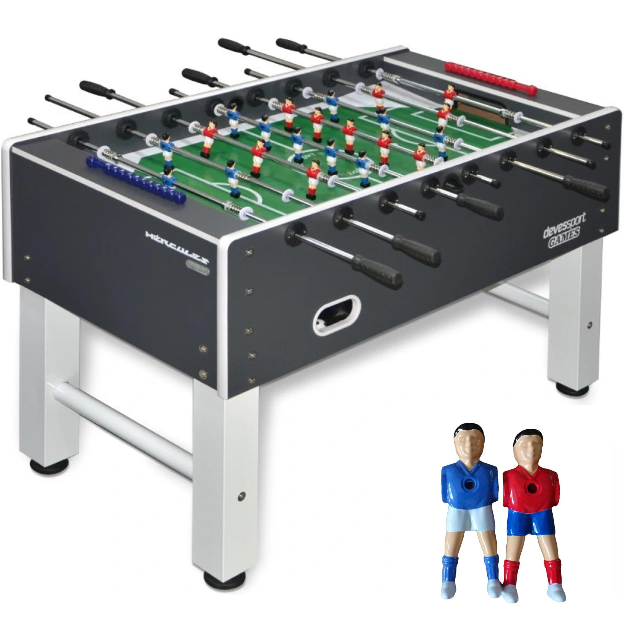 DEVESSPORT Futbolín Semi Profesional Hércules | Modelo de Alta Gama con Jugadores con Piernas Separadas de Metal para Bares y Salas de Juego
