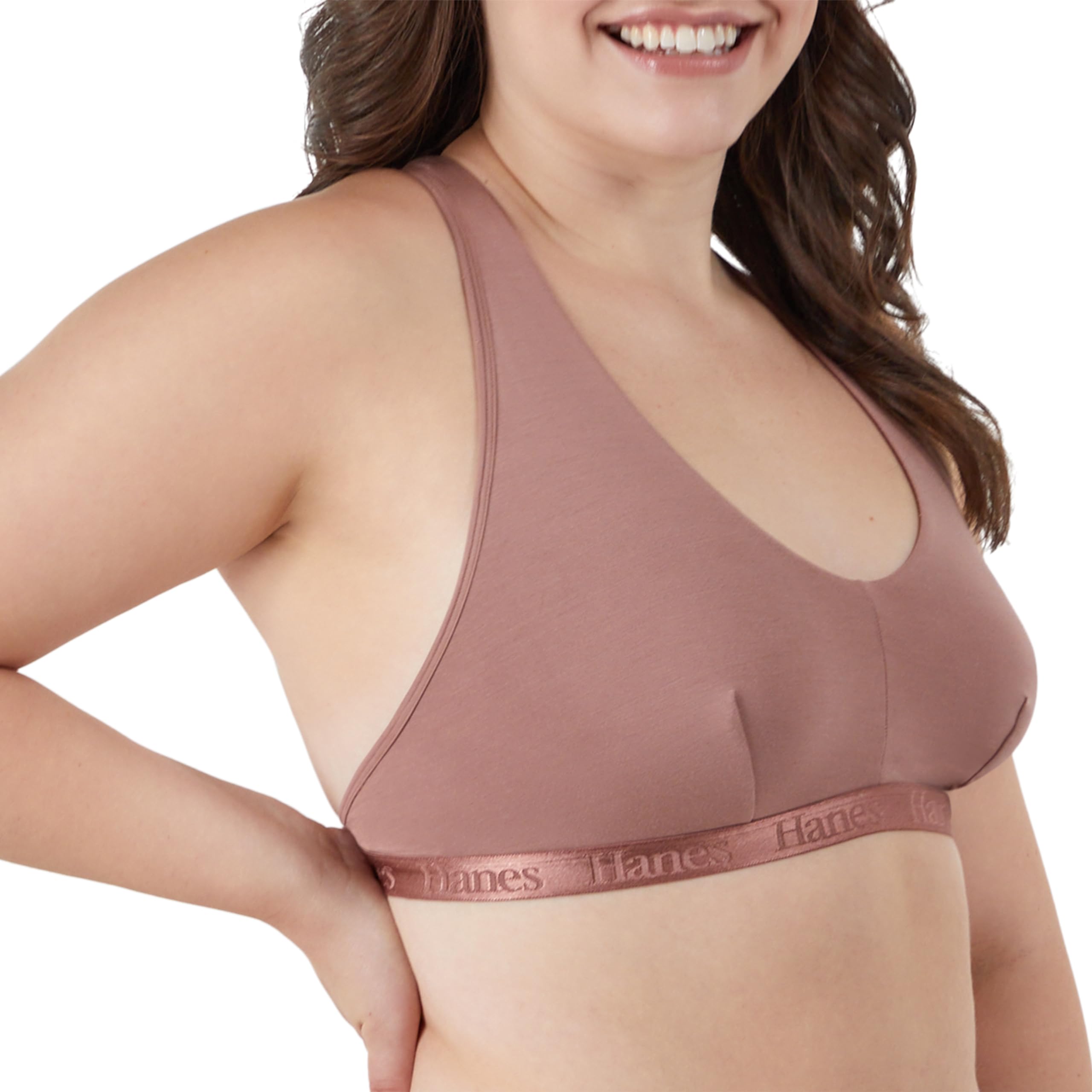 Hanes Originals Ultra Supersoft Racerback, Viscose from Bamboo Bralette Sujetador para Mujer