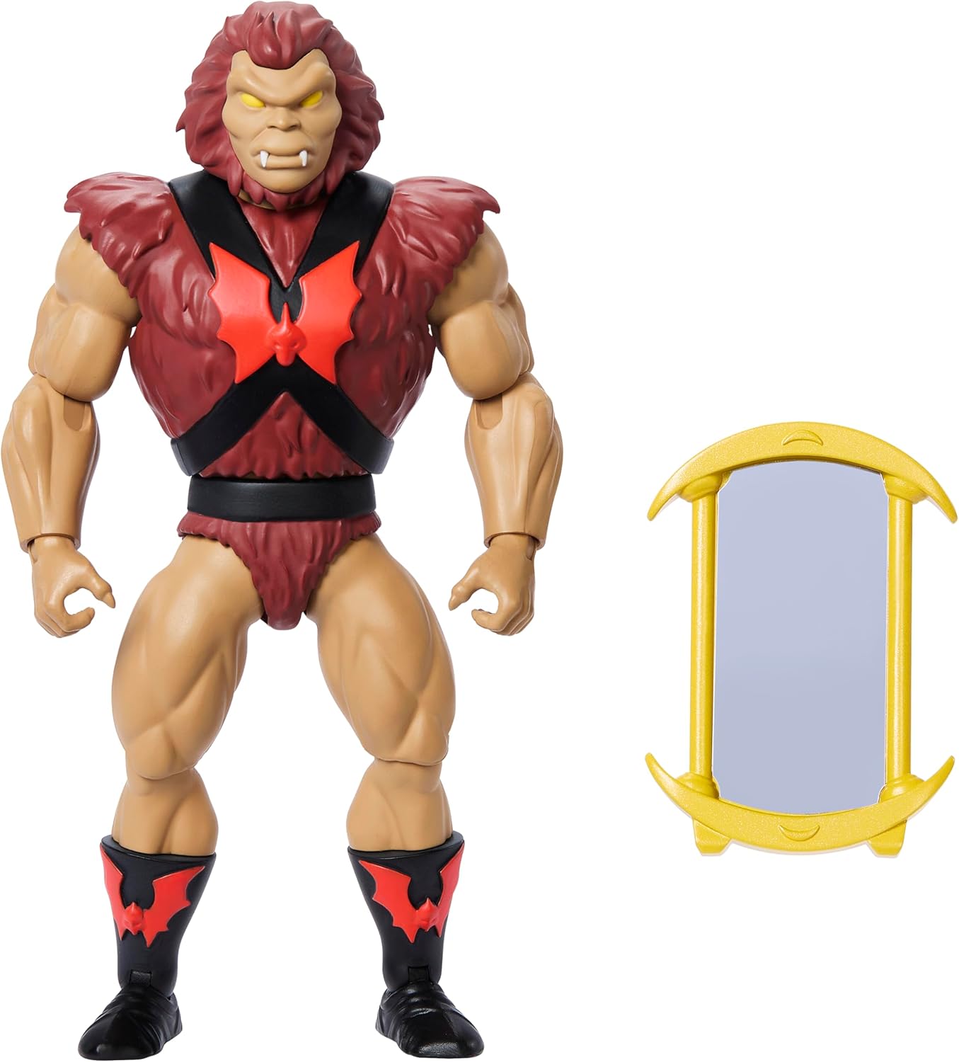 Masters of the Universe Origins Action Figure Cartoon Collection Grizzlor, 5.5-inch 1980s Motu TV Hairy Villain, Detailed Design & Mirror Accessory
