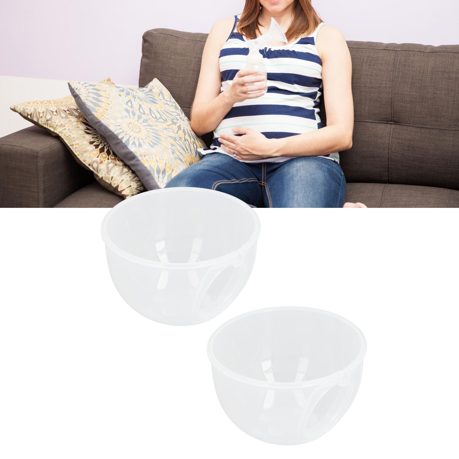 Pump Milk Collector Cup, 2Pcs Plastic Pump Milk Collector Cup Accessories for Momcozy S12 S9 S10 for Kmaier - Image 4