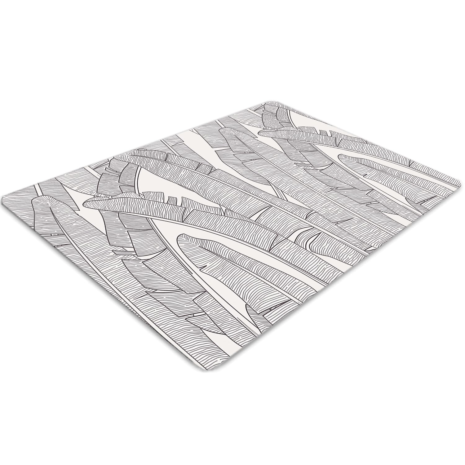 Tappetino per Sedia 100x70 cm Rettangolare Resistente ai Danni PVC Vinile per Ufficio a Casa Facile da Pulire Impermeabile Antiscivolo Protezione di Pavimenti - foglie di banano