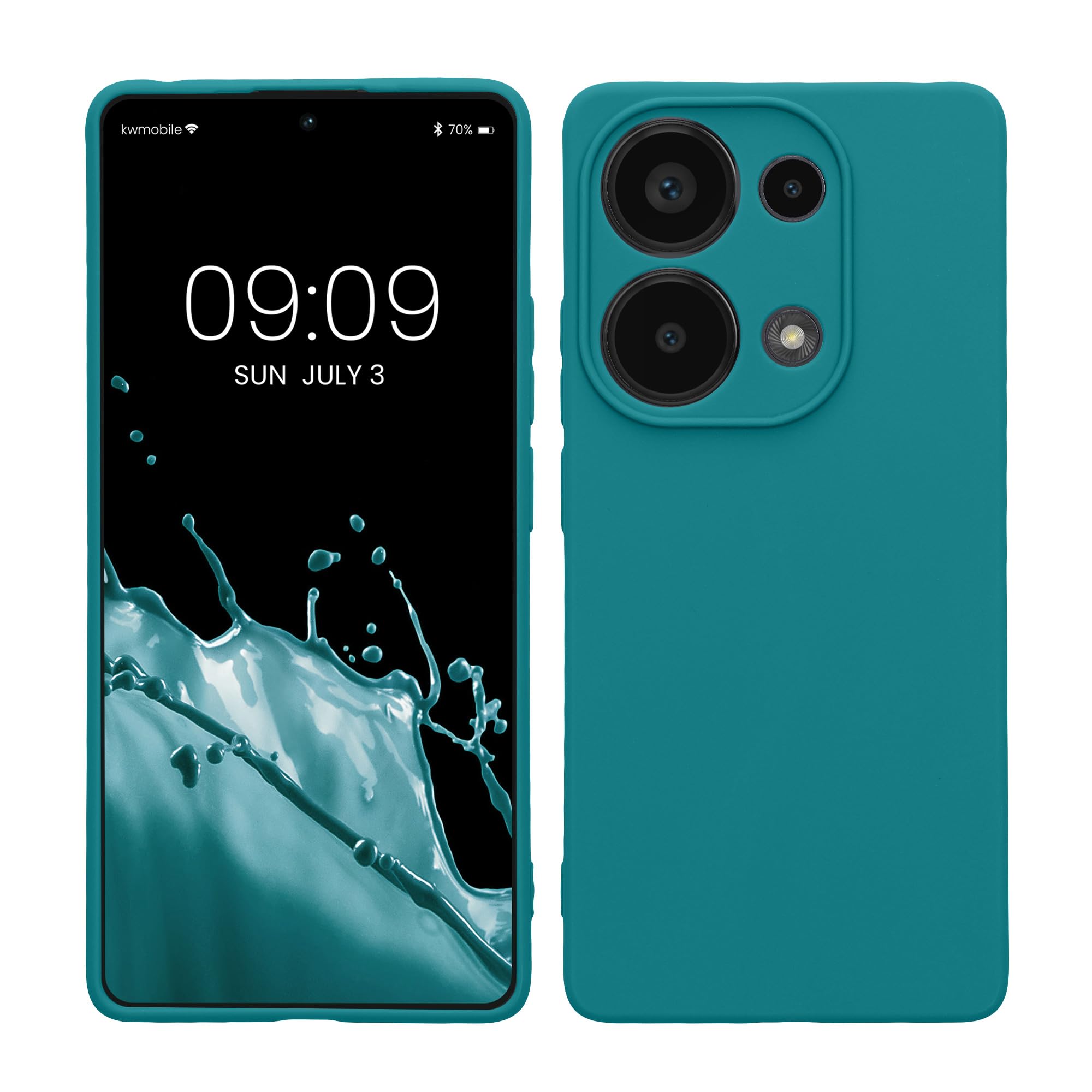 kwmobile Custodia Compatibile con Xiaomi Redmi Note 13 5G Cover - Back Case in Silicone TPU - Protezione Smartphone con Cordino - crema