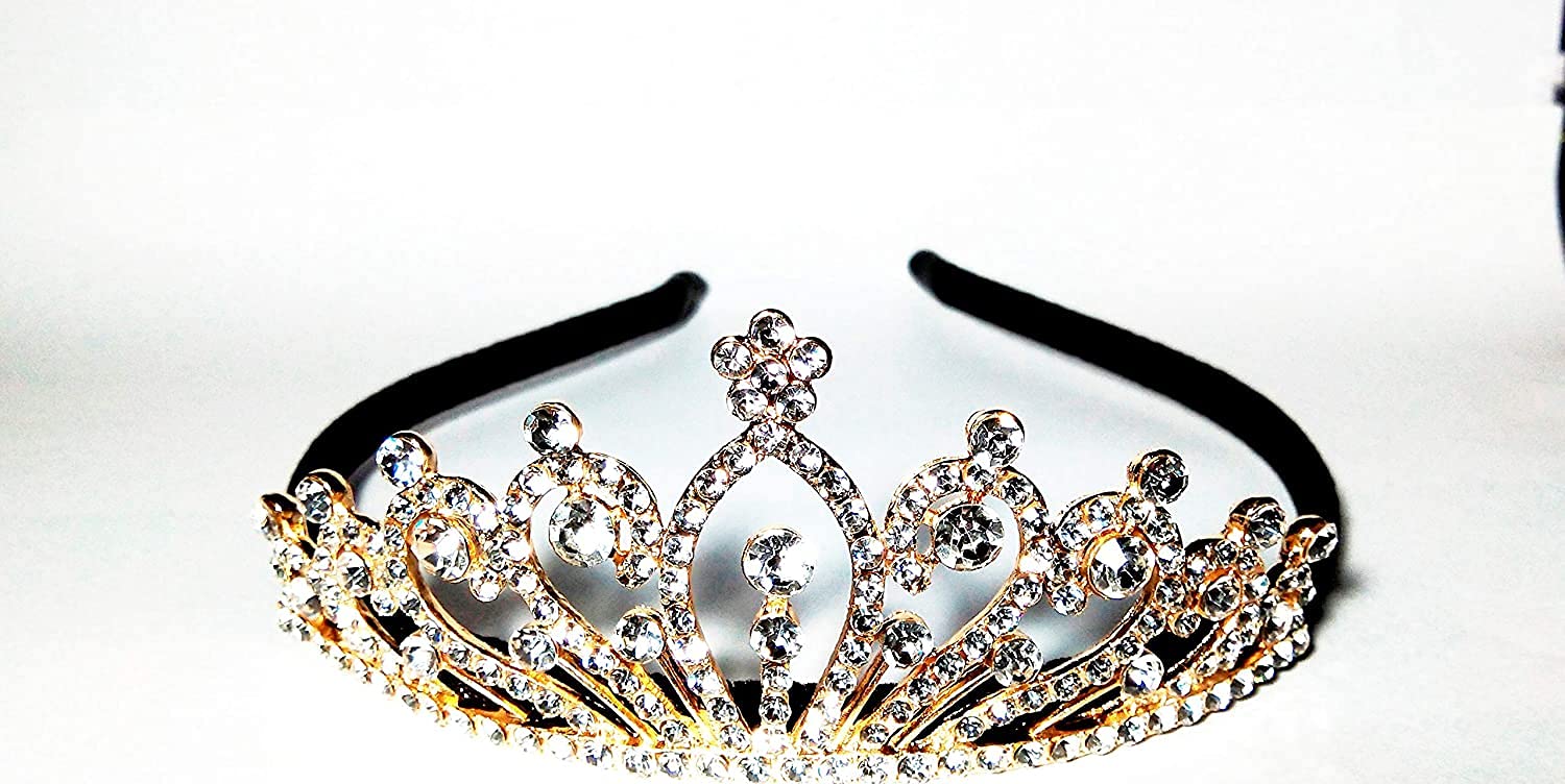 Big Box Golden Crystal Rhinestone Princess Hair Tiara Crown for Girls and Kids (Set of 1) (B0B631FTJX) Amazon Price History, Amazon Price Tracker