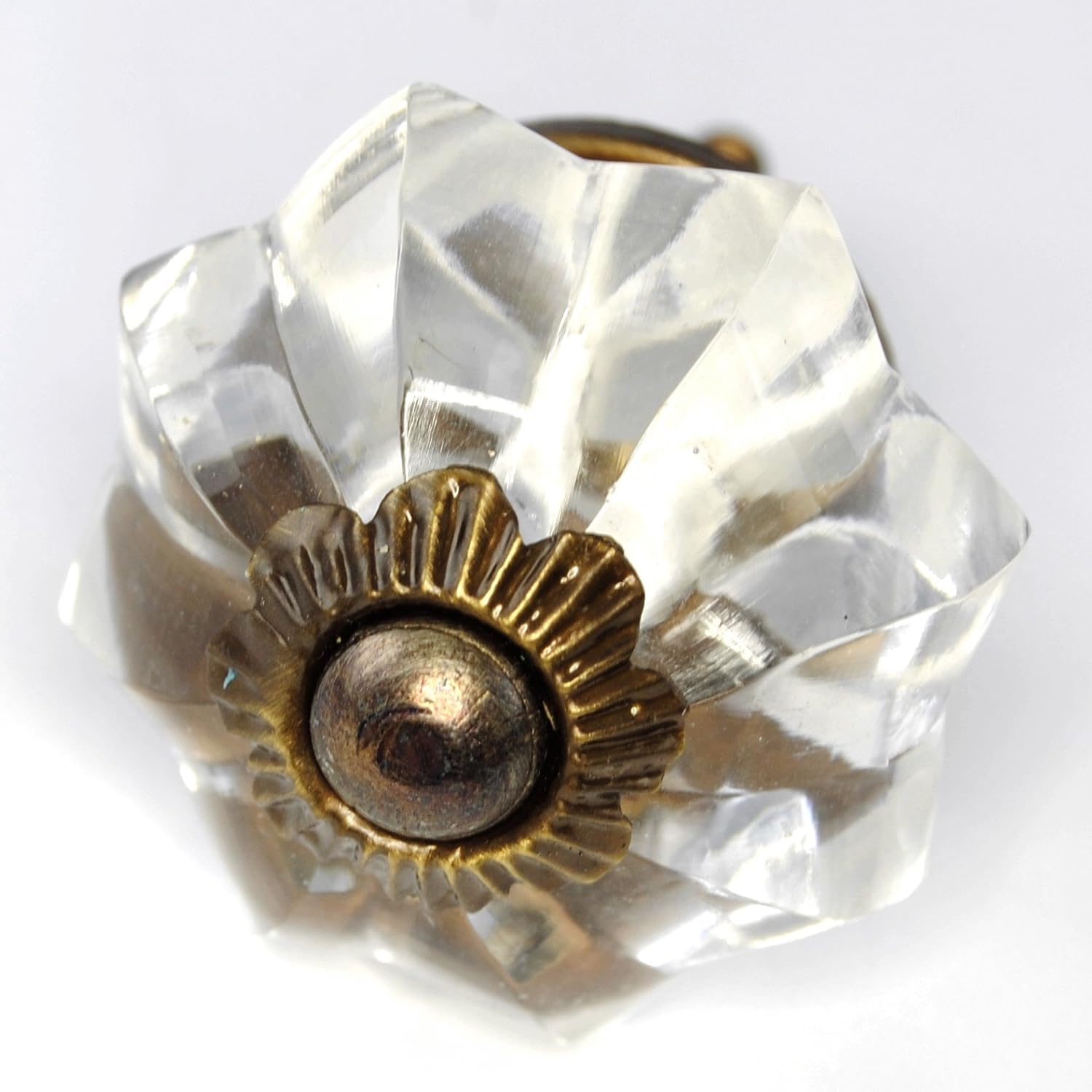 Large Clear Melon Glass Knobs12pc Drawer Pulls Knob & Handles Lot of 12 K21 Large