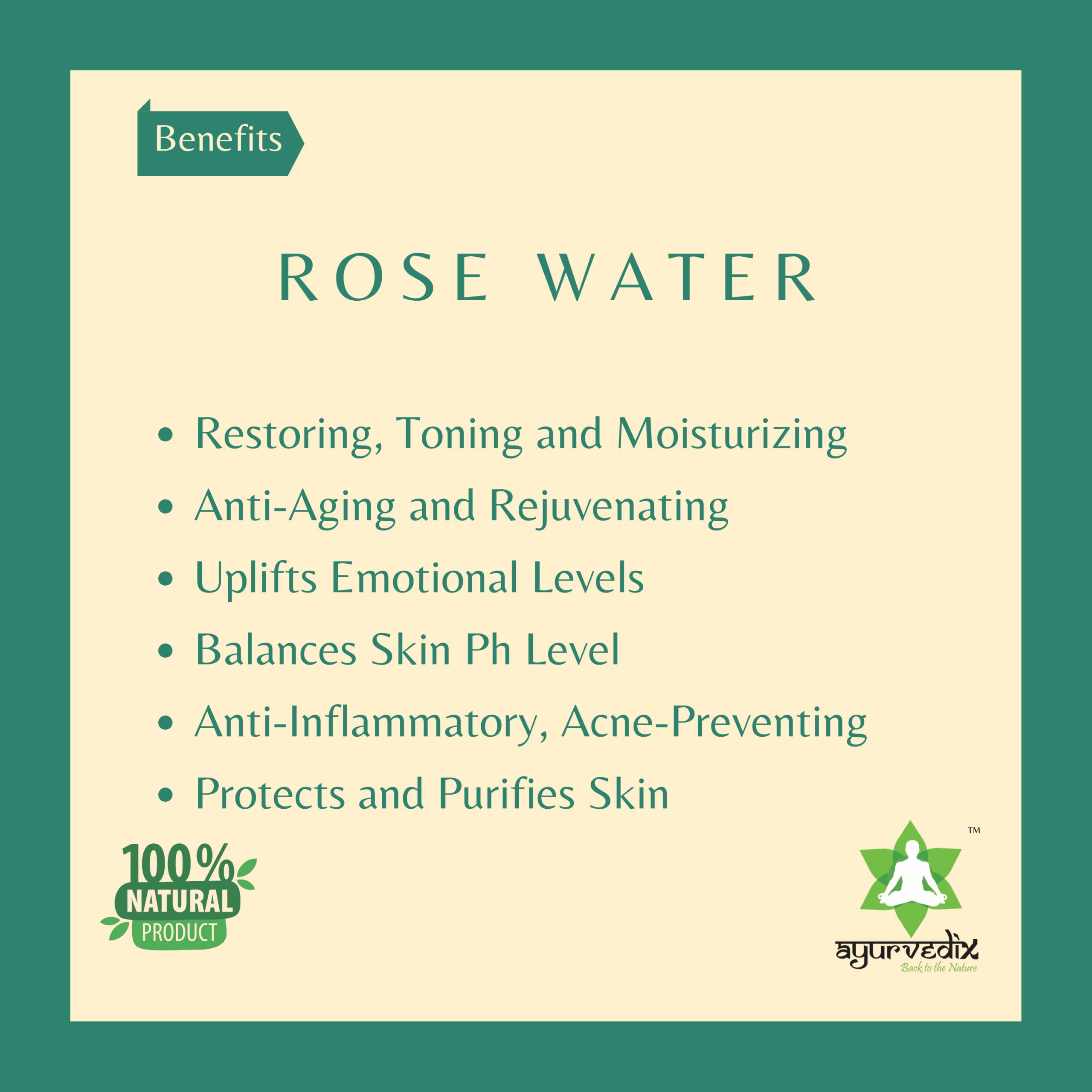Ayurvedix Gulab Ark (Rose Water) 100 ml | 100% Pure Indian Rose Hydrosol | Natural Face Toner & Mist | Hydrates, Cleanses & Balances Skin pH | Paraben-Free | Suitable for All Skin Types 1