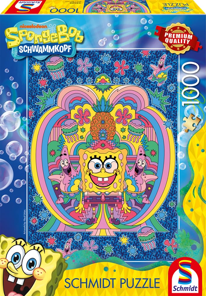 Schmidt Spiele 58588 - Puzzle 1000 Pezzi Premium: Omaggio A SpongeBob - Dimensioni 69,3x49,3 Cm