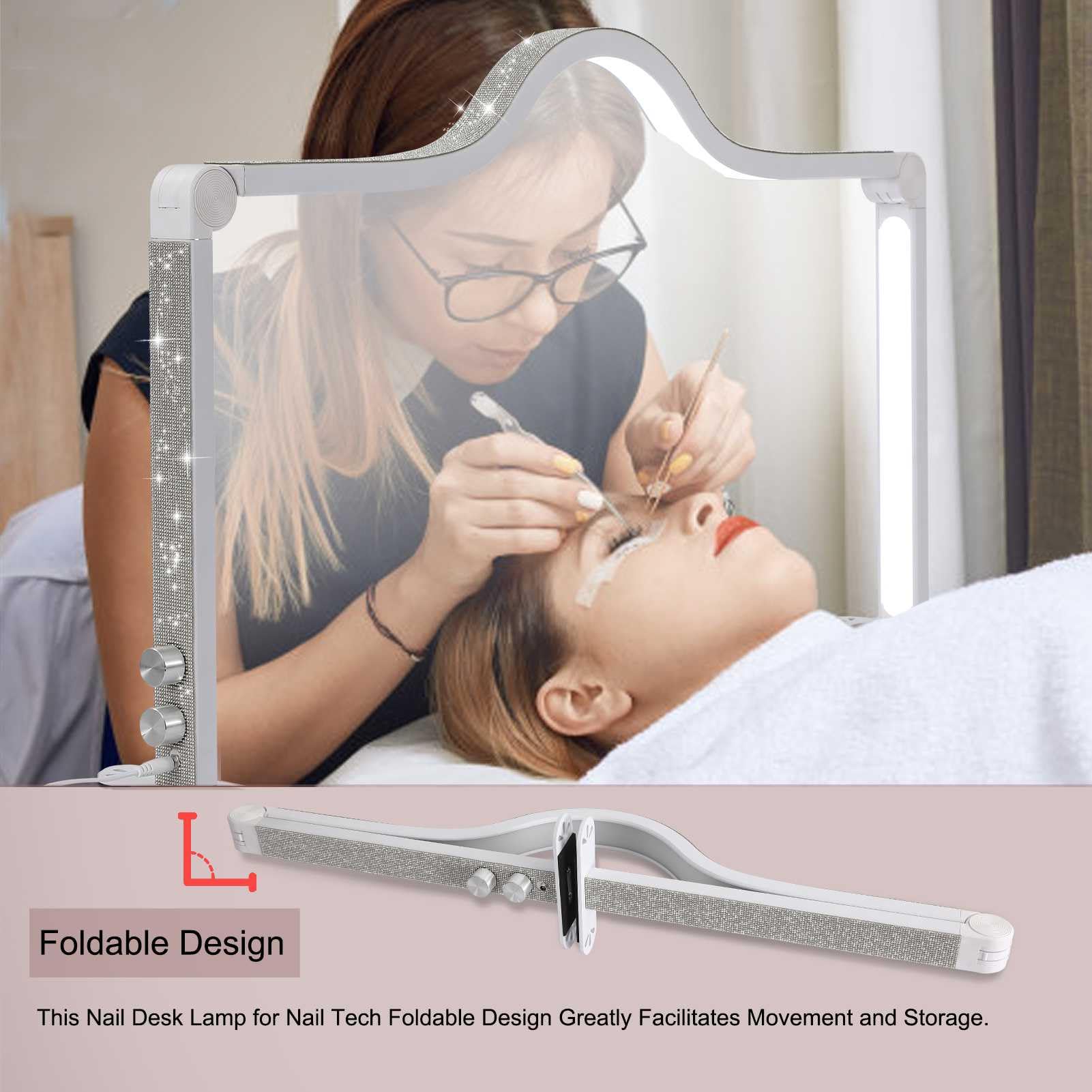 Amazon.com: Half Moon Light for Nail Desk, 34.5In Foldable Square