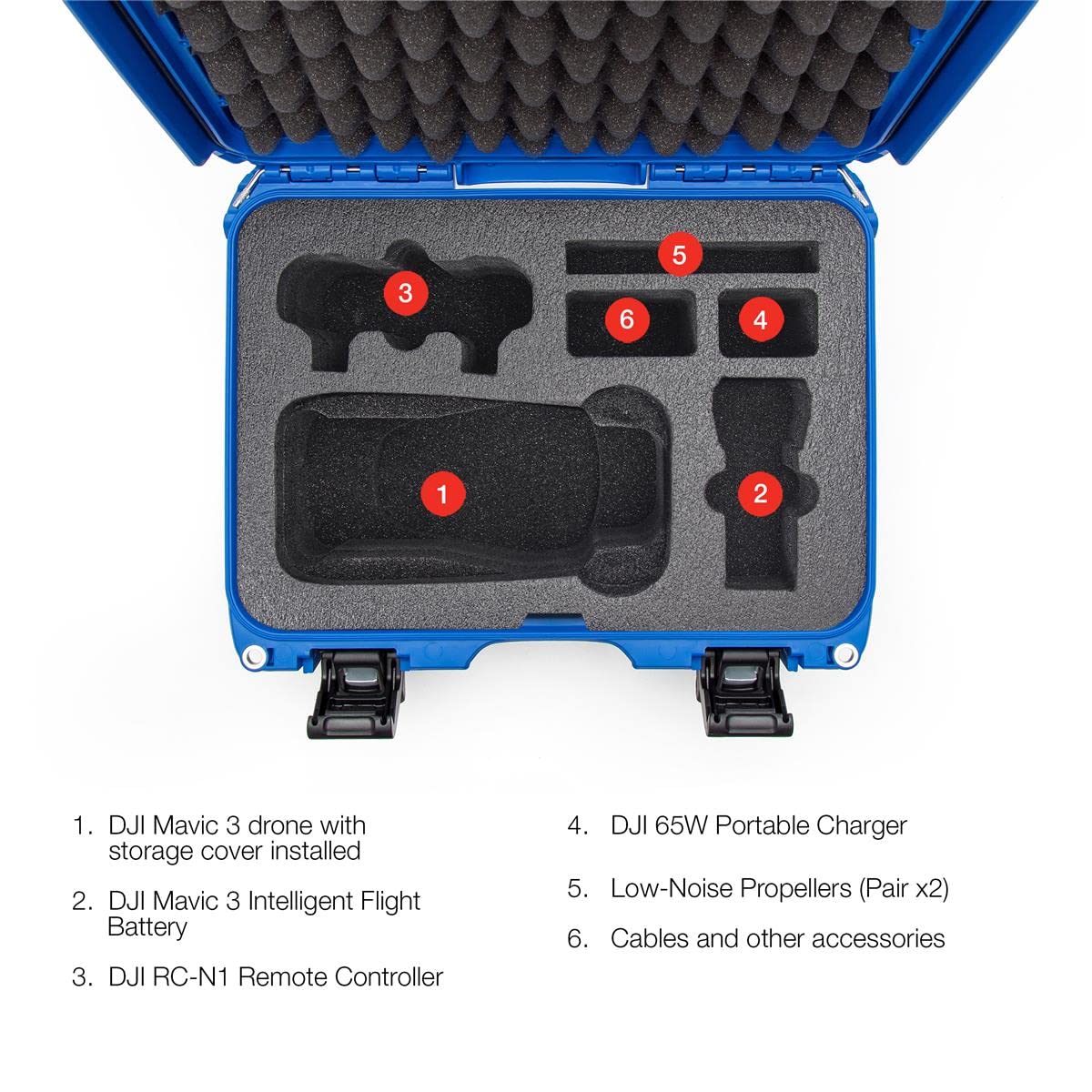 Nanuk 915 Wodoodporne twarde etui z wkładką piankową do DJI Mavic 3 i Mavic 3 Classic - niebieskie