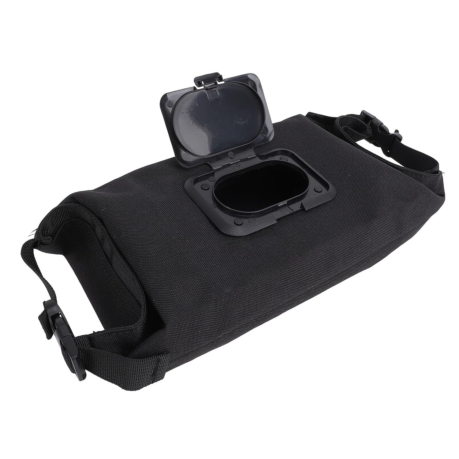 Large Capacity Canvas Portable Camping Wet Wipe Dispenser for Office Car Home Travel Hangable Wipe Holder (Black)