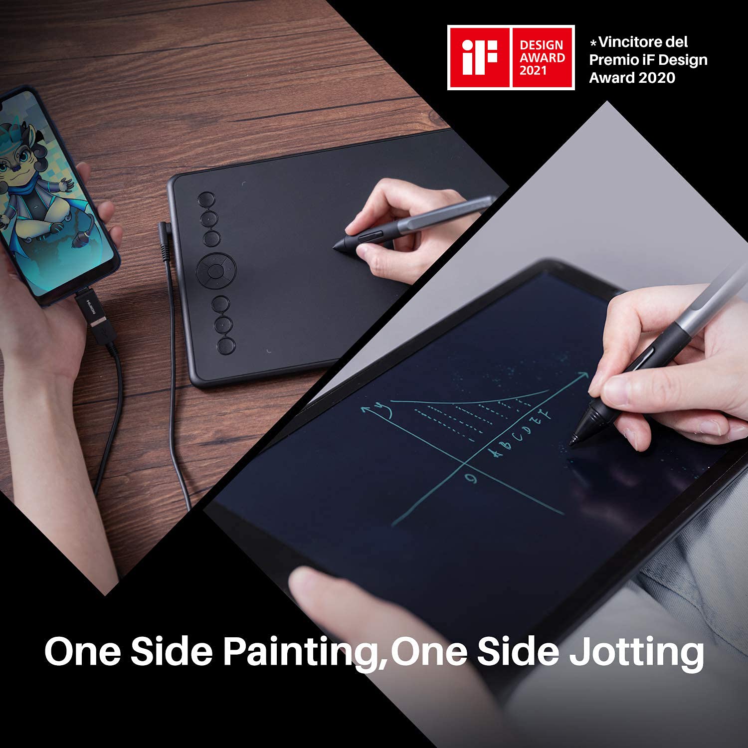 HUION Inspiroy Ink H320M Graphic Tablet, Innovated Dualpurpose Design