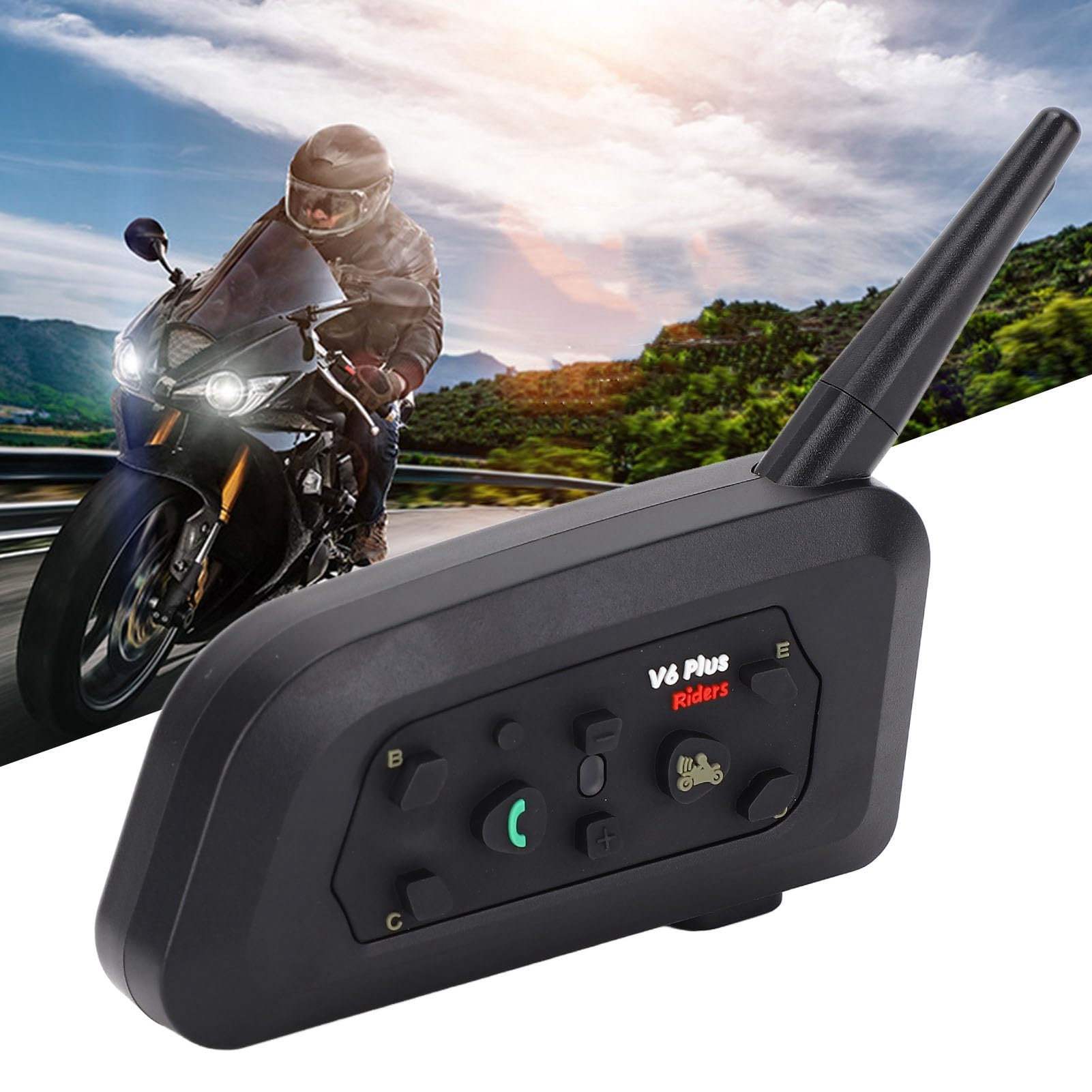Cuffia Interfono per Casco Moto con Riduzione del Rumore CVC, Altoparlanti per Cuffie Bluetooth per Sport All'aria Aperta, Cuffia di Comunicazione con Portata di 800 M per