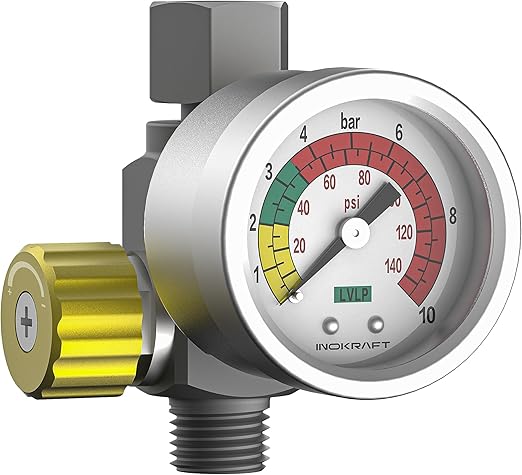 InoKraft Air Pressure Regulator 1/4" NPT, for Spray Guns, Air Compressor and Pneumatic Tools, Good Tightness, Precise, 0-140 PSI