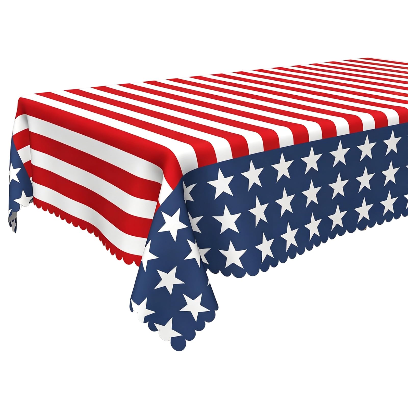 Oxxggkao Washable US Flag Design Tablecloth Star and Stripes Patriotics Table Cover for Holiday Gatherings and Party Decors Patriotics Table Cover