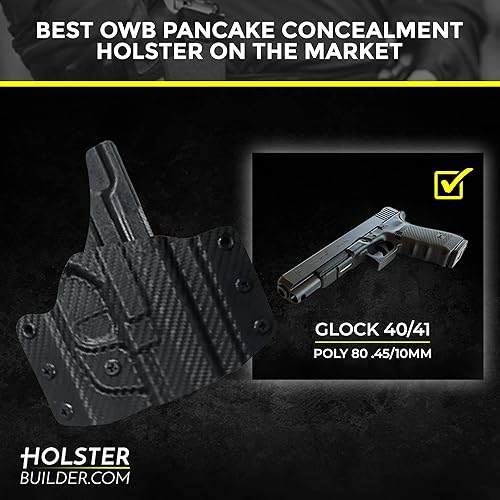 Miniatura 10 de Funda OWB de alta calidad para transporte oculto, ajustable y duradera, funda universal para pistola para hombres y mujeres, cómodo uso diario,