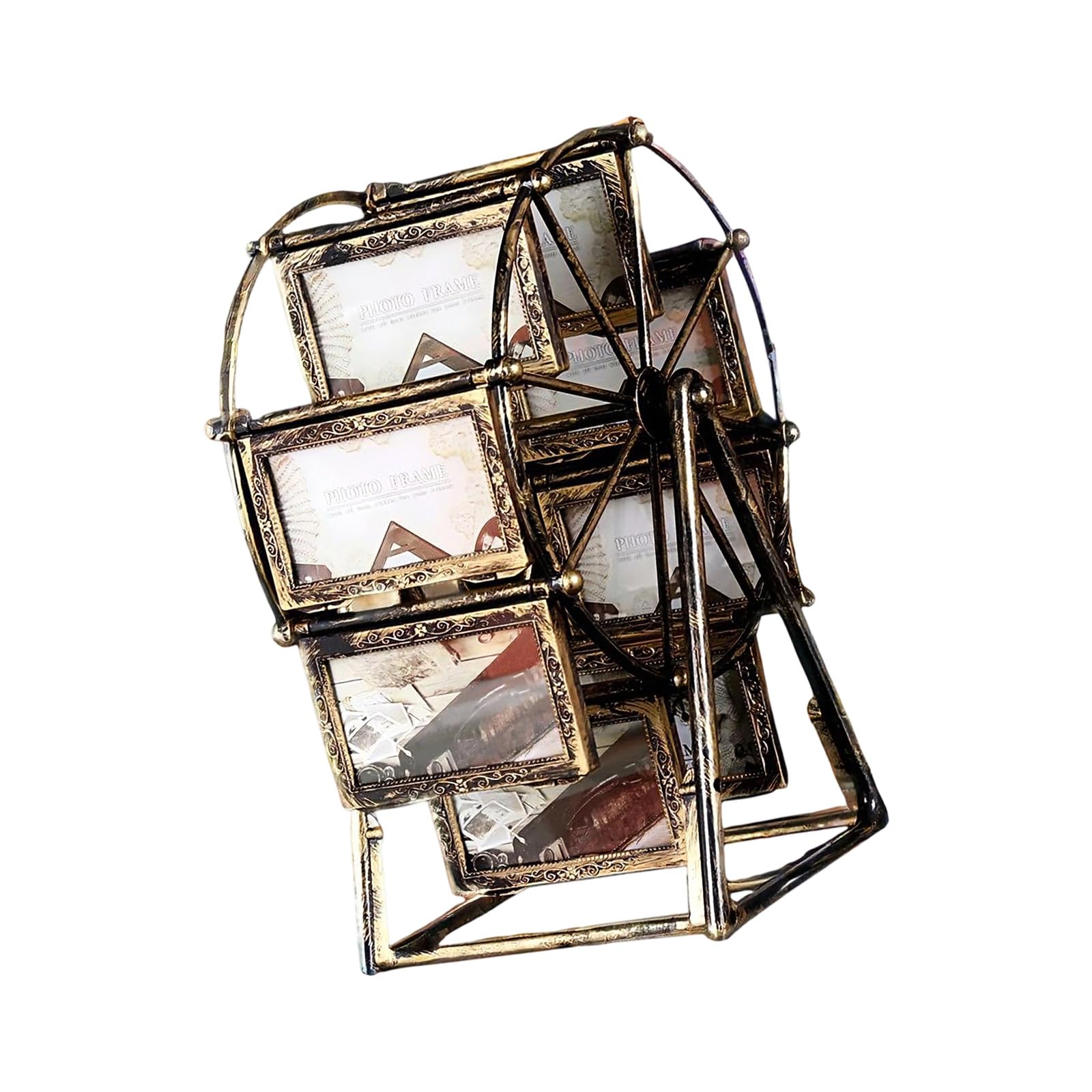 Family Rotating Third Wheel Picture Frame Carousels Photo for Desktop Decorations Display Rotating Third Wheel Picture Carousels Desktop Photo Display