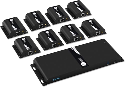 SIIG Divisor extensor HDMI 1080p sobre CAT5e6 Ethernet 1 en 8 salidas 130 pies - Extensor de 8 puertos, extensión IR y paso EDID (CE-H24811-S1)