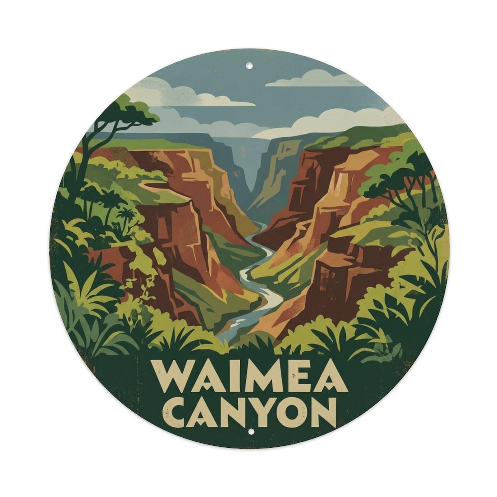 Waimea Canyon Gorge Hawaii Island Nature Scenic Trail Metal Tin Sign